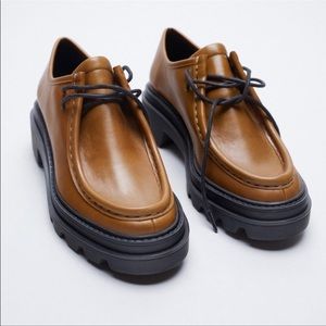 Zara Brown Chunky Loafers